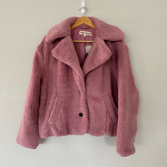 Free People Joplin Cozy Jacket Smoked Pink - Picture 2 of 7